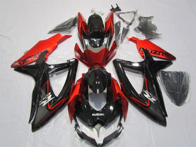 Abs Kits Carenagem Moto GSXR 1000 K7 2007-2008 - Preto Vermelho