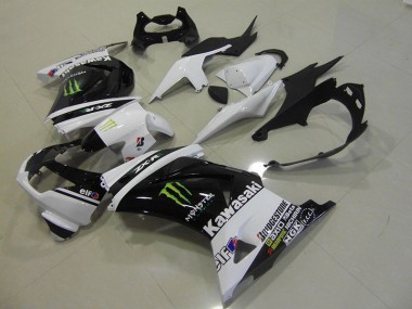 Abs Kits Carenagem Moto ZX 250R 2008-2012 - Preto Branco Monster