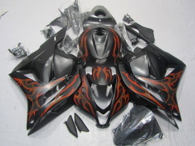 Abs Kits Completos Carenagem Moto CBR 600RR 2009-2012 - Preto Vermelho Chama