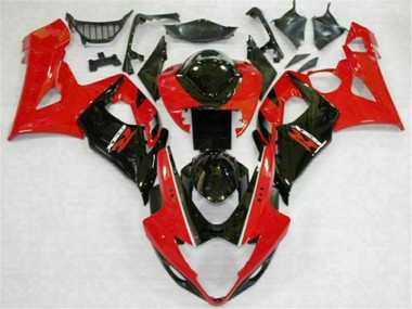 Abs Kits Completos Carenagem Moto GSXR 1000 K5 2005-2006 - Vermelho Preto