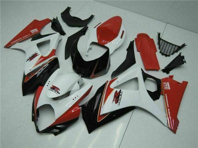 Abs Moto Plásticos GSXR 1000 K7 2007-2008 - Vermelho Branco