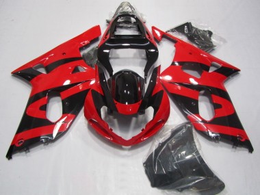 Abs Motocicleta Plástico GSXR 750 K1 K2 K3 2001-2003 - Preto Vermelho
