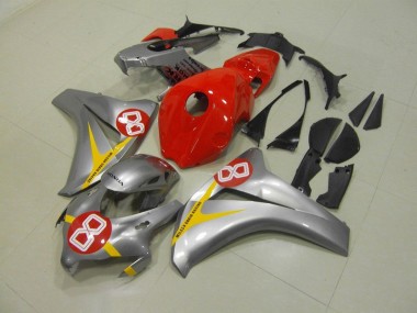 Carenagem Moto CBR 1000RR 2008-2011 - Prata Vermelho 8
