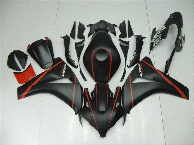 Carenagem Moto CBR 1000RR 2008-2011 - Preto Fosco Vermelho