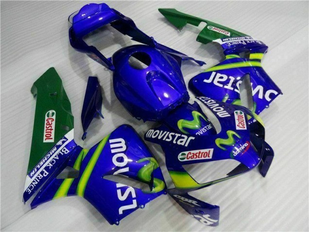 Carenagem Moto CBR 600RR 2003-2004 - Azul Verde Movistar Castrol Carenagem Moto CBR 600RR 2003-2004 - Azul Verde Movistar Castrol