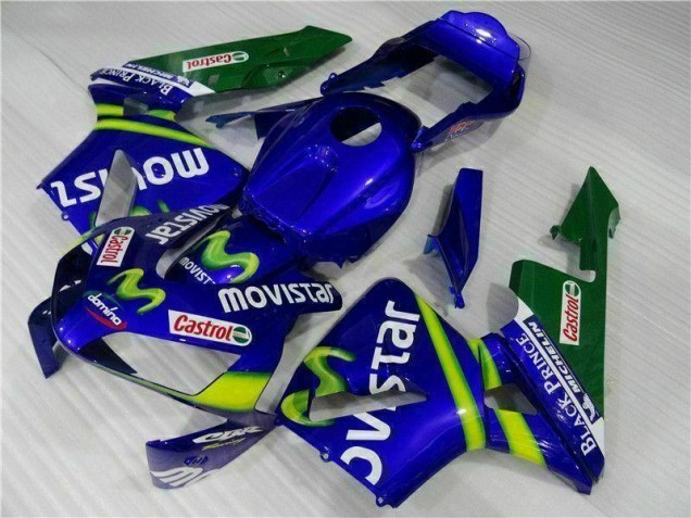Carenagem Moto CBR 600RR 2003-2004 - Azul Verde Movistar Castrol Carenagem Moto CBR 600RR 2003-2004 - Azul Verde Movistar Castrol