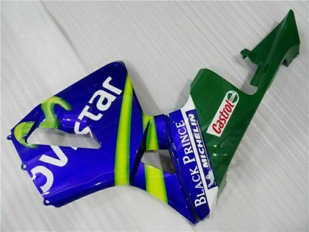 Carenagem Moto CBR 600RR 2003-2004 - Azul Verde Movistar Castrol Carenagem Moto CBR 600RR 2003-2004 - Azul Verde Movistar Castrol