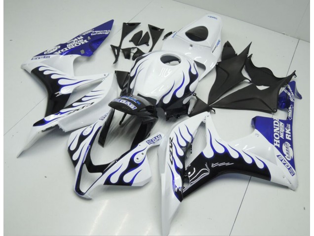 Carenagem Moto CBR 600RR 2007-2008 - Branco Azul Chama
