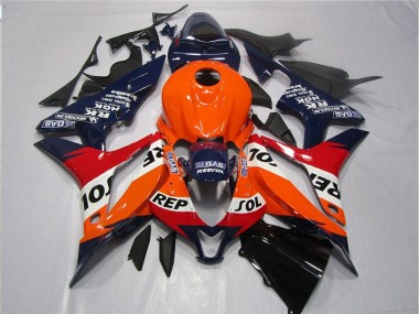 Carenagem Moto CBR 600RR 2007-2008 - Laranja Azul Preto Repsol