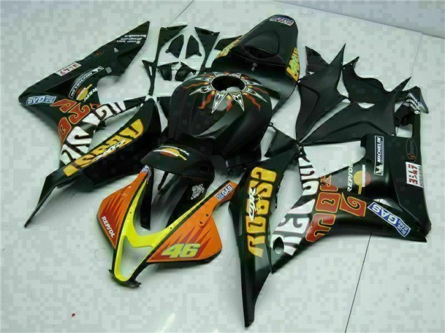 Carenagem Moto CBR 600RR 2007-2008 - Preto Amarelo Repsol 46