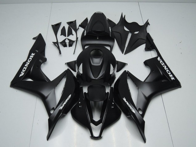 Carenagem Moto CBR 600RR 2007-2008 - Preto Fosco & Branco Adesivo