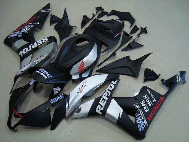Carenagem Moto CBR 600RR 2007-2008 - Preto Fosco Prata Repsol Carenagem Moto CBR 600RR 2007-2008 - Preto Fosco Prata Repsol