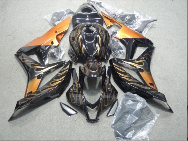Carenagem Moto CBR 600RR 2007-2008 - Preto Laranja Chama