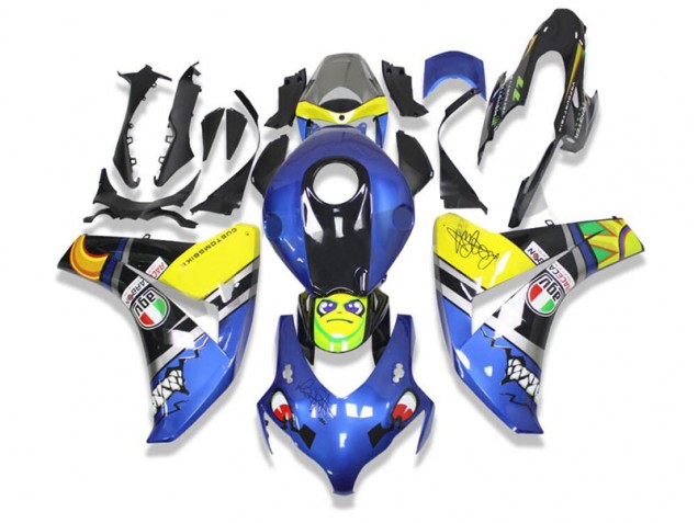 Carenagem Moto CBR 600RR 2009-2012 - Azul Tubarão