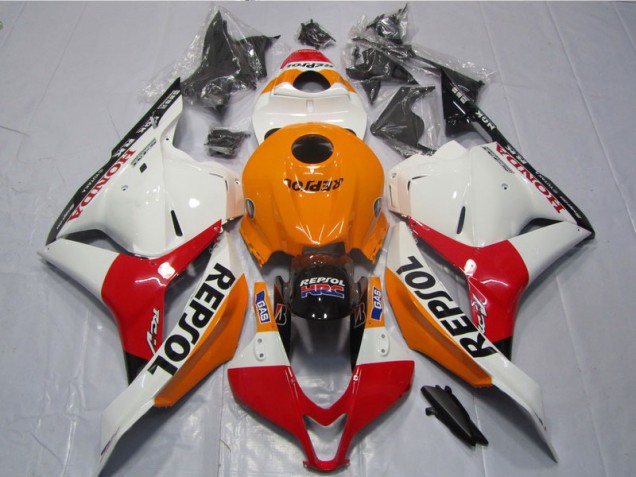 Carenagem Moto CBR 600RR 2009-2012 - Branco Laranja Preto Repsol