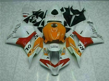 Carenagem Moto CBR 600RR 2009-2012 - Branco Laranja Repsol