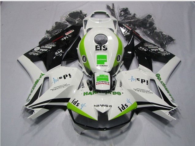 Carenagem Moto CBR 600RR 2013-2021 - Branco Verde Hannspree ETS