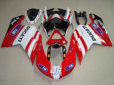 Carenagem Moto Ducati 1098 2007-2014 - Vermelho Branco Tim 46