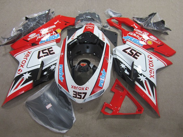 Carenagem Moto Ducati 1098 2007-2014 - Vermelho Branco Xerox 357