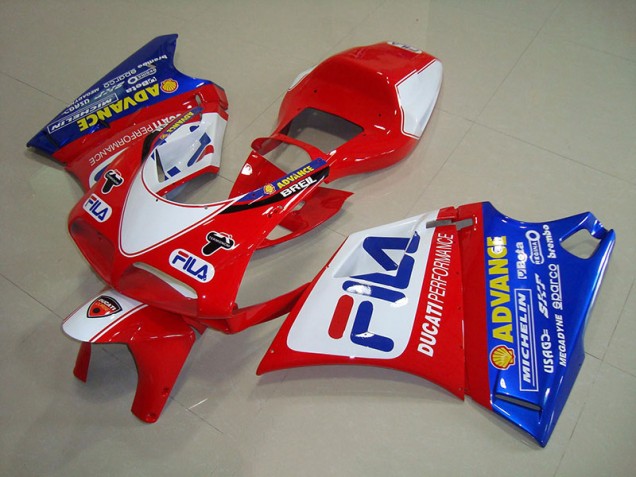 Carenagem Moto Ducati 748 1993-2005 - Vermelho Azul Fila Carenagem Moto Ducati 748 1993-2005 - Vermelho Azul Fila