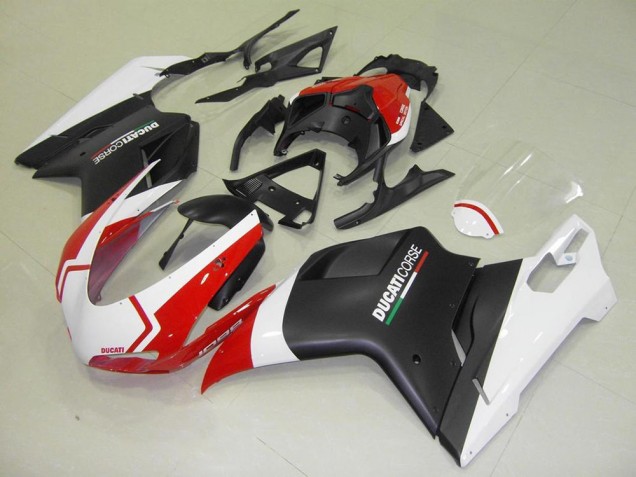 Carenagem Moto Ducati 848 1098 1198 2007-2014 - Preto Fosco Branco Vermelho Carenagem Moto Ducati 848 1098 1198 2007-2014 - Preto Fosco Branco Vermelho