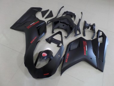 Carenagem Moto Ducati 848 1098 1198 2007-2014 - Preto Fosco Vermelho Adesivo
