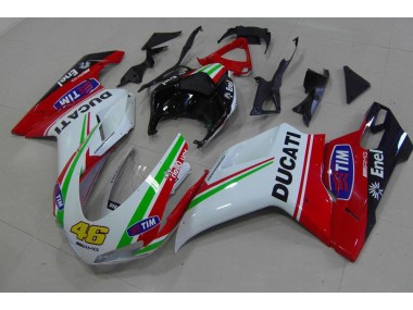 Carenagem Moto Ducati 848 1098 1198 2007-2014 - Vermelho Branco Amarelo 46