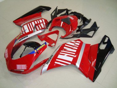 Carenagem Moto Ducati 848 1098 1198 2007-2014 - Vermelho Branco