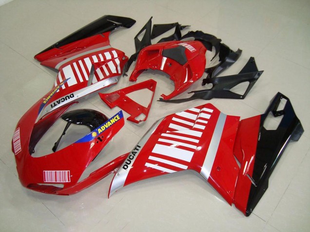 Carenagem Moto Ducati 848 1098 1198 2007-2014 - Vermelho Branco Carenagem Moto Ducati 848 1098 1198 2007-2014 - Vermelho Branco