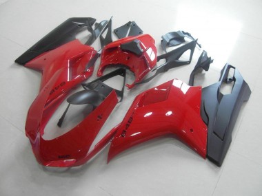 Carenagem Moto Ducati 848 1098 1198 2007-2014 - Vermelho Preto