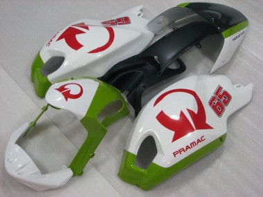 Carenagem Moto Ducati Monster 696 2008-2012 - Branco Vermelho PRAMAC 65