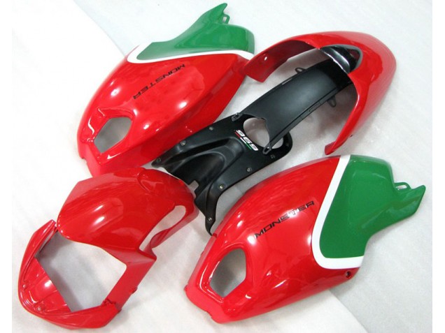 Carenagem Moto Ducati Monster 696 2008-2012 - Vermelho Verde Monster Carenagem Moto Ducati Monster 696 2008-2012 - Vermelho Verde Monster