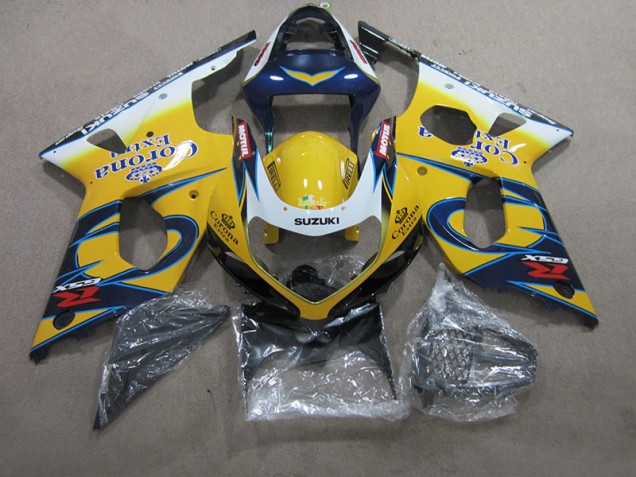 Carenagem Moto GSXR 1000 K1 2000-2002 - Amarelo Azul Corona Extra