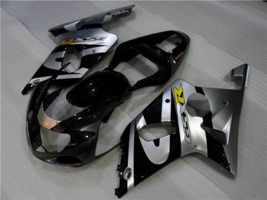 Carenagem Moto GSXR 1000 K1 2000-2002 - Prata Preto