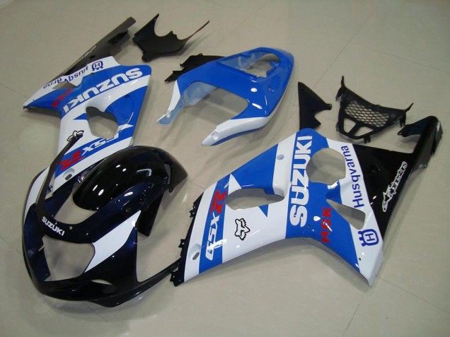 Carenagem Moto GSXR 1000 K1 2000-2002 - Preto Azul Branco Carenagem Moto GSXR 1000 K1 2000-2002 - Preto Azul Branco