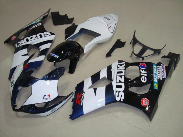 Carenagem Moto GSXR 1000 K3 2003-2004 - Branco Preto Elf