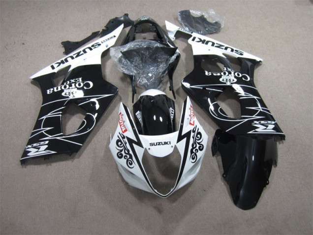 Carenagem Moto GSXR 1000 K3 2003-2004 - Preto Branco Corona Extra Motul Carenagem Moto GSXR 1000 K3 2003-2004 - Preto Branco Corona Extra Motul