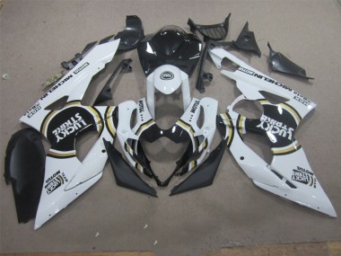 Carenagem Moto GSXR 1000 K5 2005-2006 - Branco Lucky Strike Preto Motul
