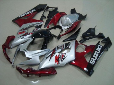 Carenagem Moto GSXR 1000 K5 2005-2006 - Prata Vermelho