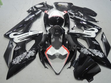 Carenagem Moto GSXR 1000 K5 2005-2006 - Preto Branco Baliza