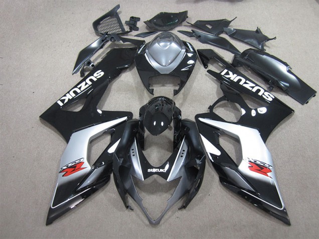 Carenagem Moto GSXR 1000 K5 2005-2006 - Preto Branco Decalque Carenagem Moto GSXR 1000 K5 2005-2006 - Preto Branco Decalque