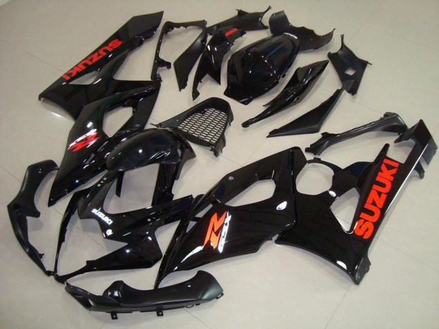 Carenagem Moto GSXR 1000 K5 2005-2006 - Preto Brilhante Vermelho Adesivo