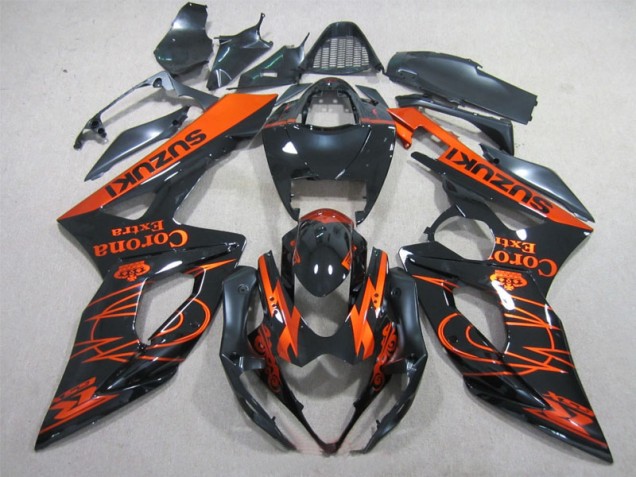 Carenagem Moto GSXR 1000 K5 2005-2006 - Preto Laranja Corona Extra