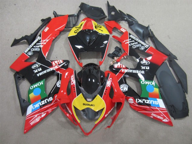 Carenagem Moto GSXR 1000 K5 2005-2006 - Preto Vermelho Amarelo Carenagem Moto GSXR 1000 K5 2005-2006 - Preto Vermelho Amarelo