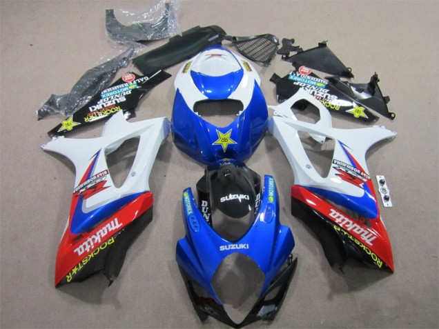 Carenagem Moto GSXR 1000 K7 2007-2008 - Azul Branco Rockstar Carenagem Moto GSXR 1000 K7 2007-2008 - Azul Branco Rockstar
