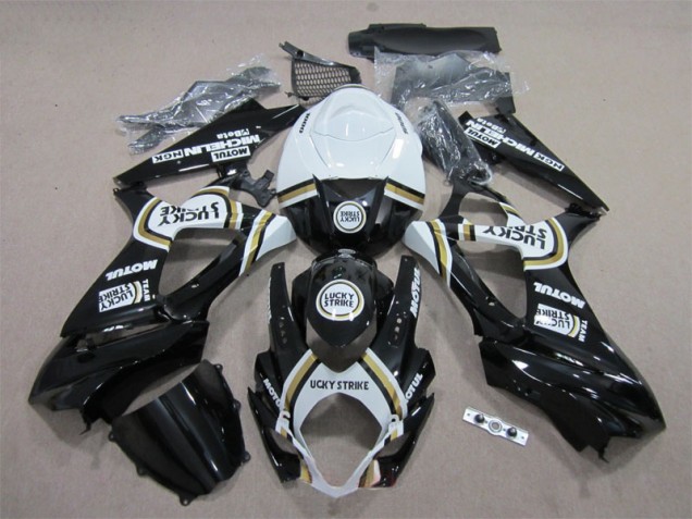Carenagem Moto GSXR 1000 K7 2007-2008 - Preto Lucky Strike Branco Motul