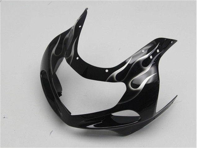 Carenagem Moto GSXR 600 / 750 K1 K2 K3 2001-2003 - Preto Branco Chama