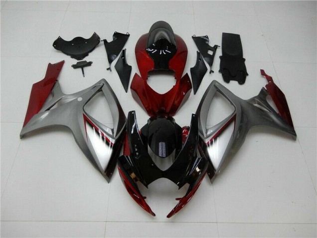 Carenagem Moto GSXR 600 / 750 K6 2006-2007 - Vermelho Prata Carenagem Moto GSXR 600 / 750 K6 2006-2007 - Vermelho Prata