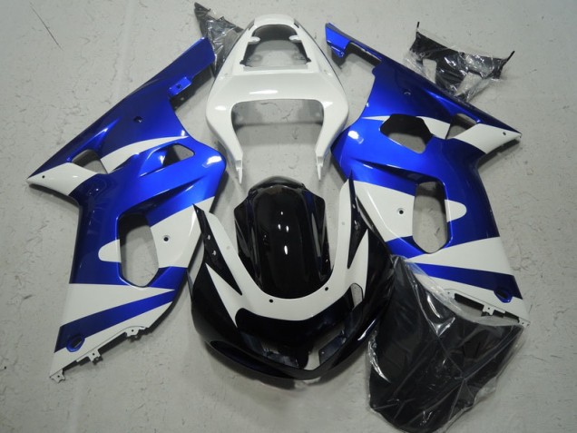 Carenagem Moto GSXR 600 K1 K2 K3 2001-2003 - Branco Azul