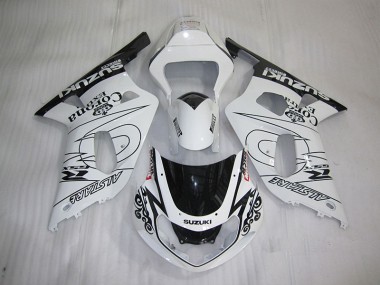 Carenagem Moto GSXR 600 K1 K2 K3 2001-2003 - Branco Preto Corona Extra